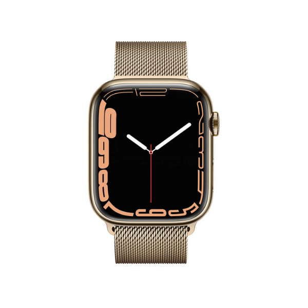 Apple Watch Series 7 45mm Gold Stainless Steel Case with Milanese Loop  GPS + Cellular