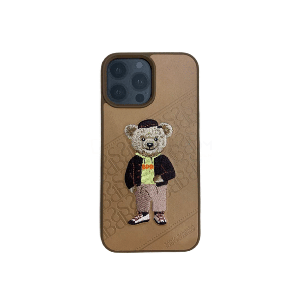 SANTA BARBARA iPhone 13 Pro Max Nerdy Bear Leather Cover