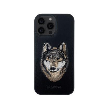 SANTA BARBARA iPhone 12 Pro Max Savanna Series Leather Cover-Wolf